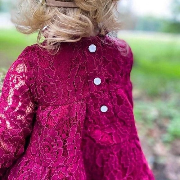 [3T and 5T] Eliza Grace Burgundy Lettie - Picture 5 of 8
